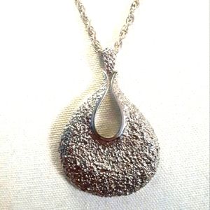 Vtg 1960s Act II Silver Tone Modernist Teardrop Necklace
